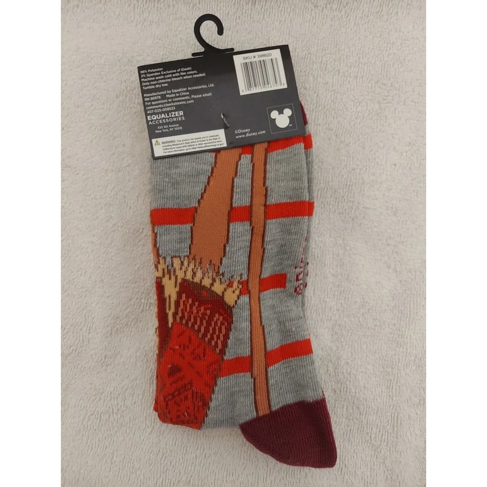 Disney Moana Crew Socks Gray Orange Size‎ 9-13 Kids Girls Women NWT